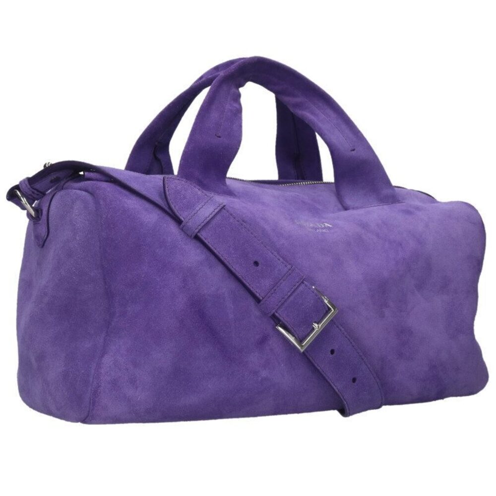 Prada Suede Duffle Bag Purple
